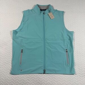NWT Peter Millar Crown Crafted Mens Aqua Zip Vest Golf Athleisure Performance XL